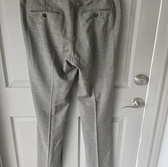 Bonobos  Italian Wool Dress Pants 34x33 Men Brown Gray Striped Pleated Career - Picture 8 of 12